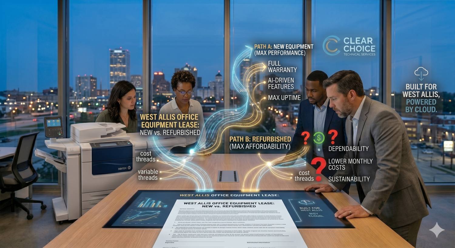 Read more about the article Lease Office Equipment: Should I Lease New or Refurbished Equipment?
